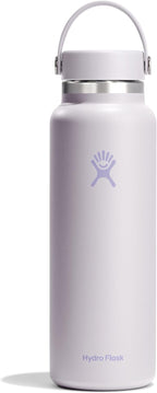 Hydro Flask Water Bottle - Insulated Stainless Steel - Wide Mouth Flex Lid, Non Spill, Leakproof and Refillable in 40 Oz Cloud Pink