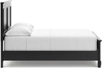 Signature Design by Ashley Lanolee Transitional Full Panel Bed with Tapered Feet, Foundation or Box Spring Needed, Black