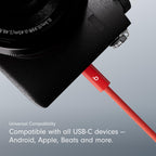 Beats 240W USB-C to USB-C Braided Cable, Fast Charging, Durable/Tangle Free, Compatible with Apple and Android Devices (3 m/10 ft) – Rapid Red
