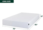 Zinus 12 Inch Green Tea Cooling Memory Foam Mattress [New Version], King, Fiberglass Free, Medium Firmness, Cooling Gel Foam, Certified Safe Foams & Fabric, Mattress in A Box