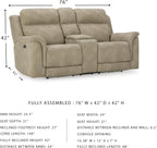 Signature Design by Ashley Power Reclining Loveseat with Console, Next-Gen Durapella, Zero Gravity Mechanism, Easy to Clean Water Resistant Performance Fabric, Sand