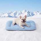 ZOMISA Cooling Dog Bed Q-MAX >0.5, Cooling Crate Mat for Extra Large Dogs, Cold Kennel Pad with Chill Breathable Washable Fabric for Summer, 41x27x2'', Blue