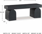 Signature Design by Ashley Holgrove Contemporary Accent Bench with Oversized Legs and for Living-Room, Home-Office or Entryway Use, Black