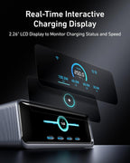 Anker Prime Charging Station, 250W 6-Port GaN USB C Charger, 2.26" LCD Smart Display Control, Compatible with iPhone, Galaxy, MacBook, Dell for Home Office, Gaming Desk Accessories