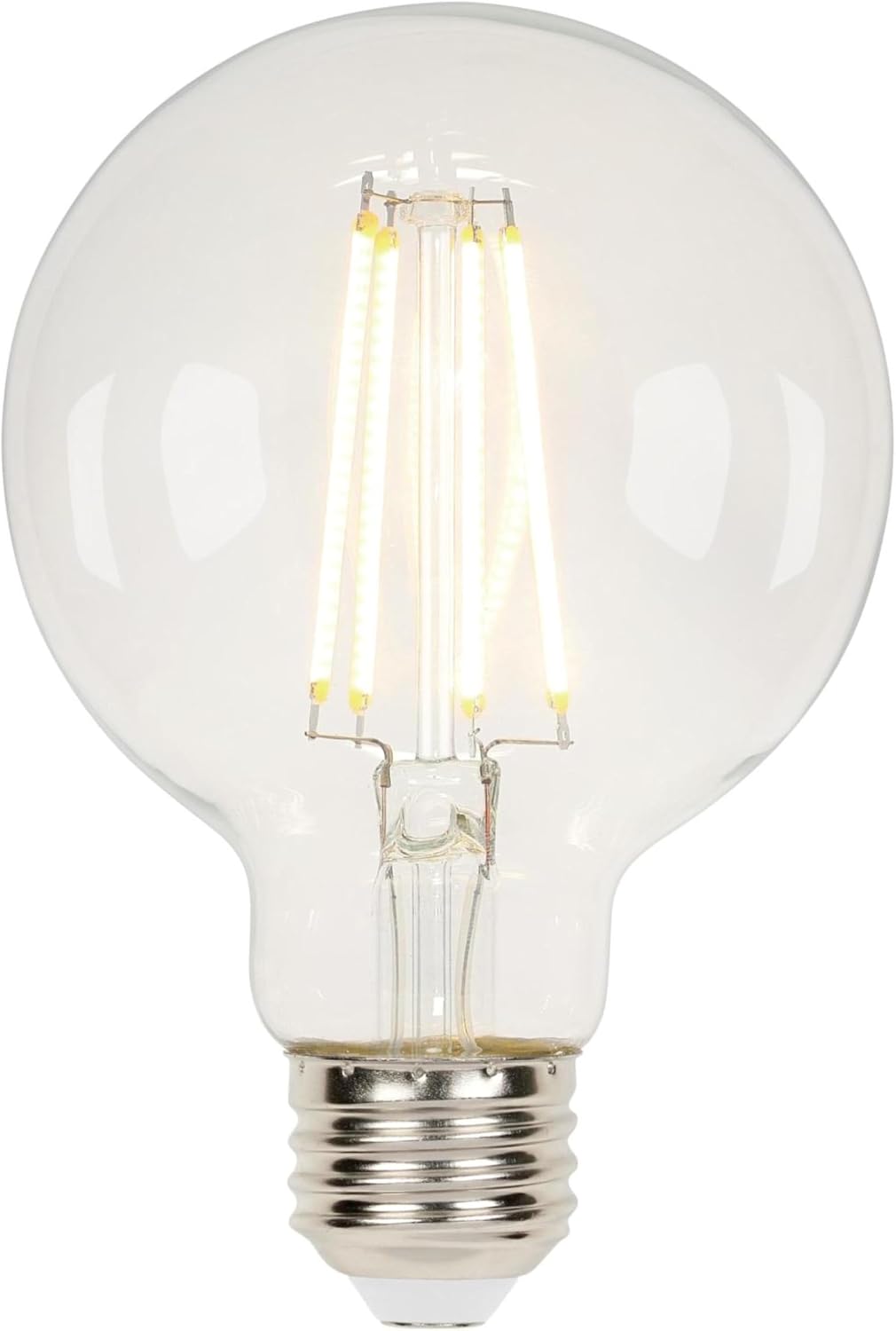 Westinghouse 43172EC3 5.5 Watt (40 Watt Equivalent) G25 Dimmable Clear Filament LED Light Bulb, Medium Base, 3 Pack