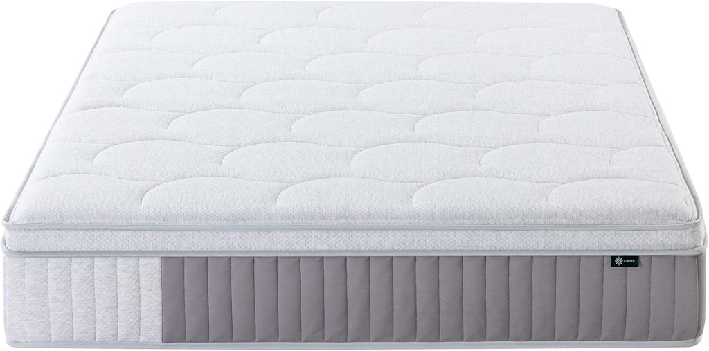 Zinus Cool Support 12 Inch Hybrid Mattress, Cooling Gel Memory Foam, Heavy Duty Individually Wrapped Coils, Soothing Pressure Relief, Medium Firm Feel, CertiPUR-US Certified, Queen
