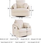 Signature Design by Ashley Modmax Swivel Glider Nursery Recliner, Stain-Resistant Next-Gen Nuvella Performance Fabric Rocking Chair for Living Room, Oyster Beige, 42" W