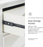 Signature Design by Ashley Fortman Casual Dresser with 7 Storage Drawers and Tapered Feet, Round Metal Knobs" Satin Nickel-tone, Wood, 36" High, White
