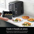 Ninja DoubleStack XL Smart Air Fryer, 2-Basket, 10 QT, 6-in-1, DoubleStack Technology Cooks 4 Foods at Once, Space Saving Design, Air Fry, Broil, Bake SL451