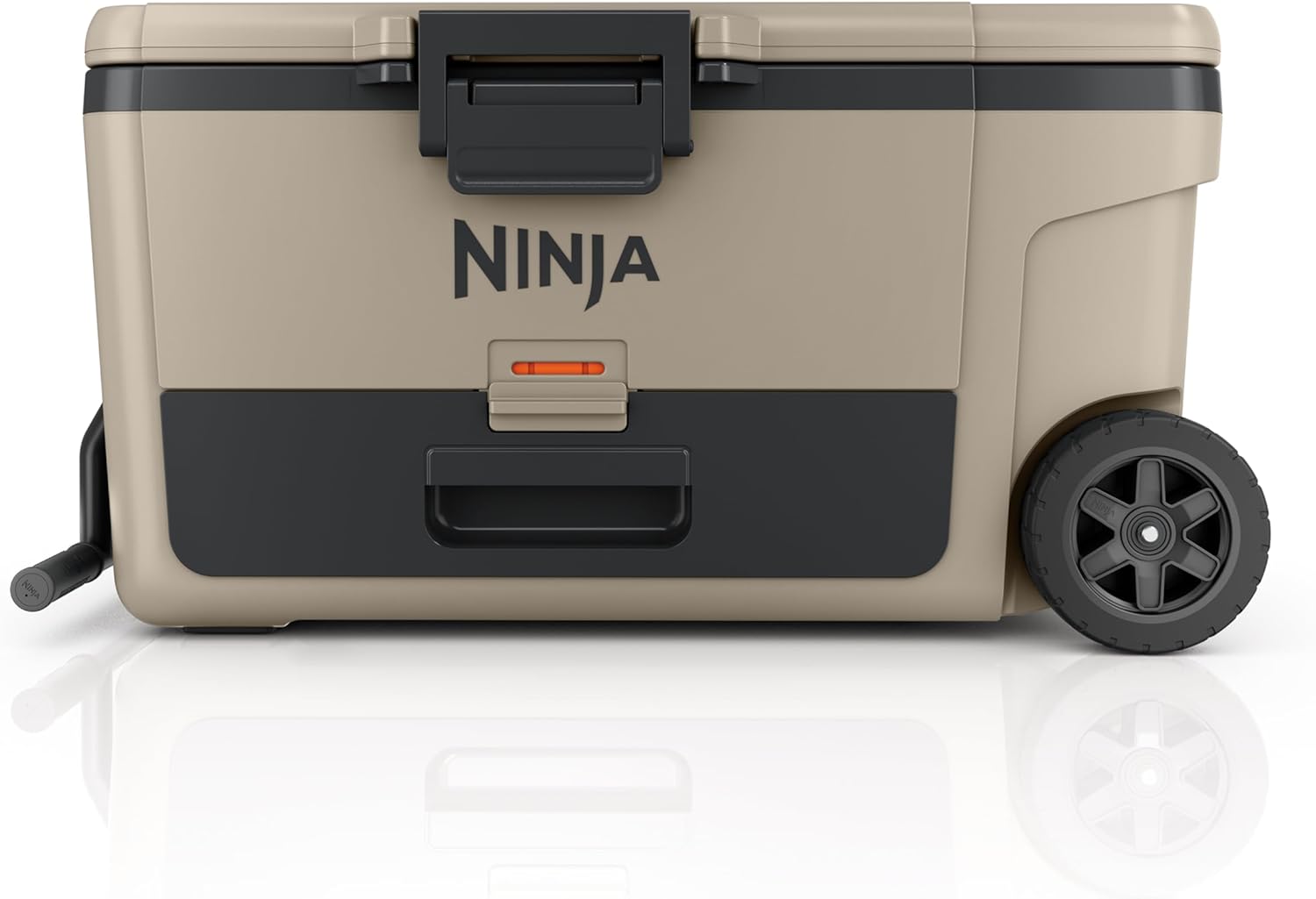 Ninja | Cooler | FrostVault 65QT Cooler with Wheels | Insulated with Temp Dry Storage Drawer | Keeps Ice Cold for Days | for the Beach, Camping, Picnics & More | Birch Beige | FB265CS