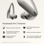 Beats Powerbeats Pro 2 - Wireless Noise Cancelling Workout Earbuds with Secure- Fit Earhooks, Up to 45-Hour Battery with Charging Case, Sweat & Water Resistant, Heart Rate Monitoring - Quick Sand