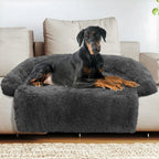 GGIB Cooling Dog Bed Mat with Bolster Pillow Washable Dog Couch Cover Breathable Summer Pet Couch Bed Protector Indoor(Large, Cooling Grey)