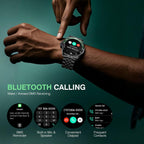 Luxury Smart Watch with Bluetooth Calls, Heart Rate/SpO2/Blood Pressure/Sleep Monitor, 1.19-inch AMOLED Display, 107 Sports Fitness Tracker, Round Business Watch Compatible Android and iOS, 44mm Black