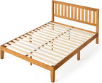 Zinus Alexia Wood Platform Bed Frame with headboard, Solid Wood Foundation with Wood Slat Support, No Box Spring Needed, Easy Assembly, Rustic Pine, Queen