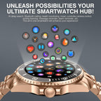 SOUYIE AI Smart Watch for Men, 1.19" AMOLED 44mm, 24/7 Heart Rate Blood Pressure Blood Oxygen Sleep Monitor, 107 Sports Tracker, IP67 Waterproof, Bluetooth Call Voice Assistant, for Android iOS Gold