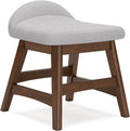 Signature Design by Ashley Lyncott Casual Upholstered Armless Home Office Desk Chair with Backless Design, Light Gray & Light Brown