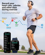 SOUYIE Smart Watches for Men Women, 1.85" AI Voice Smartwatch, 24/7 Heart Rate Monitor, Stress/SpO2/Sleep Tracker, IP68 Waterproof, Weather, 100+ Sports Fitness Tracker for Android iOS Blue