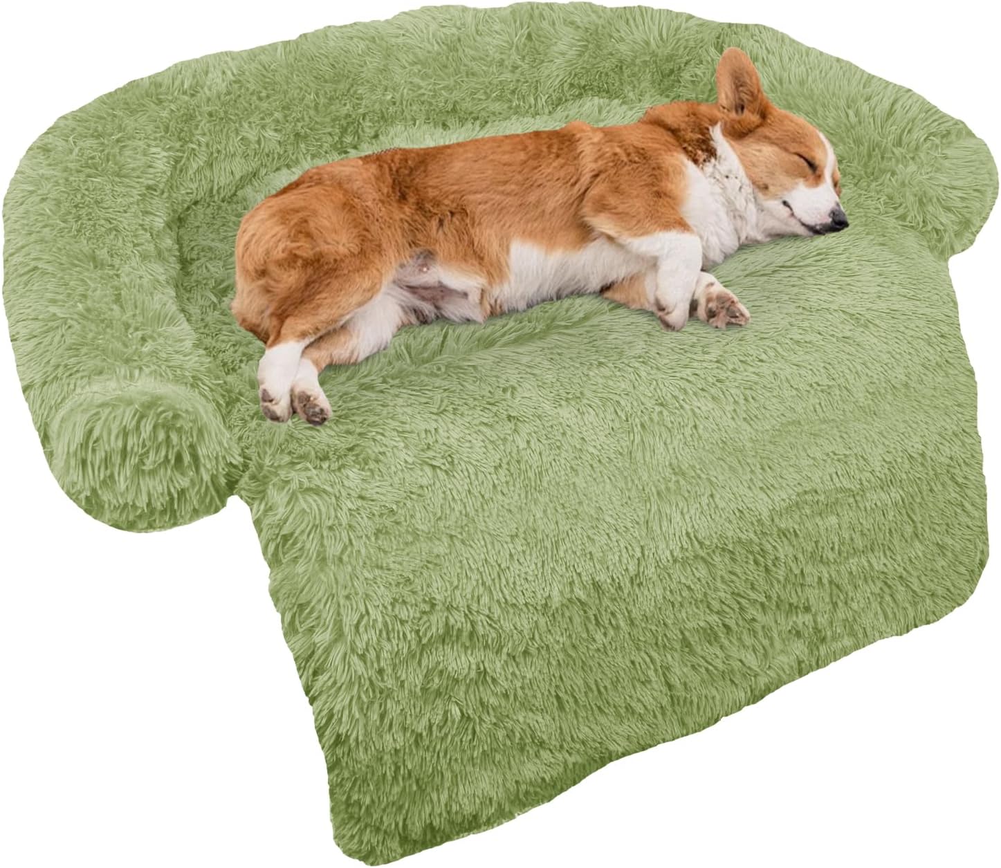 GGIB Cooling Dog Bed Mat with Bolster Pillow Washable Dog Couch Cover Breathable Summer Pet Couch Bed Protector Indoor(Large, Cooling Grey)