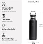 Hydro Flask Water Bottle - Insulated Stainless Steel - Non Spill, Leakproof in 21 Oz Capri Blue