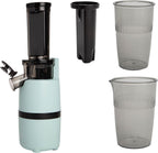 Tasty Slow Juicer, Compact Masticating Juicer with Pulp Separation, Maximum Juice Yield for Fresh, Nutrient-Rich Drinks, Easy Clean-Up & Compact Design, Aqua