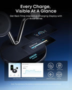 Anker Prime 3-in-1 Qi2.2 MagSafe Compatible 25W Wireless Charging Station | Smart Display, TEC Active Cooling, Apple Watch Charger, for iPhone 17, Apple Watch, AirPods Pro, and More (Adapter Included)