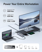 Anker 675 USB-C Docking Station (12-in-1, Monitor Stand, Wireless) | 10Gbps USB-C Ports, 4K@60Hz HDMI Display, Wireless Charging Pad, for Lenovo ThinkPad, MacBook Pro M1 / M2