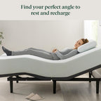 Zinus Nadia Adjustable Bed Frame, Electric Reclining Platform Bed Base, 5-Function Wireless Remote, Independent Head and Foot Incline, Easy, Tool-Free Assembly, Queen