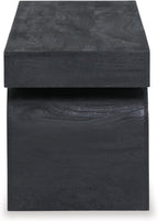 Signature Design by Ashley Holgrove Contemporary Accent Bench with Oversized Legs and for Living-Room, Home-Office or Entryway Use, Black