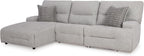 Signature Design by Ashley Acklen Place 3-Piece Power Reclining Sectional, Zero Gravity Recline and Adjustable Headrests, Next-Gen Nuvella Performance Fabric for Living Room Relaxation, Pewter Gray