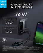 Anker Prime Power Bank, 9,600mAh Battery Pack with 65W Output Wall Charger, Supports PD 3.0 and PPS, 30W Fast Recharging, Sleek Portable Charger for MacBook Pro, iPhone 17/16 Series, Galaxy, iPad