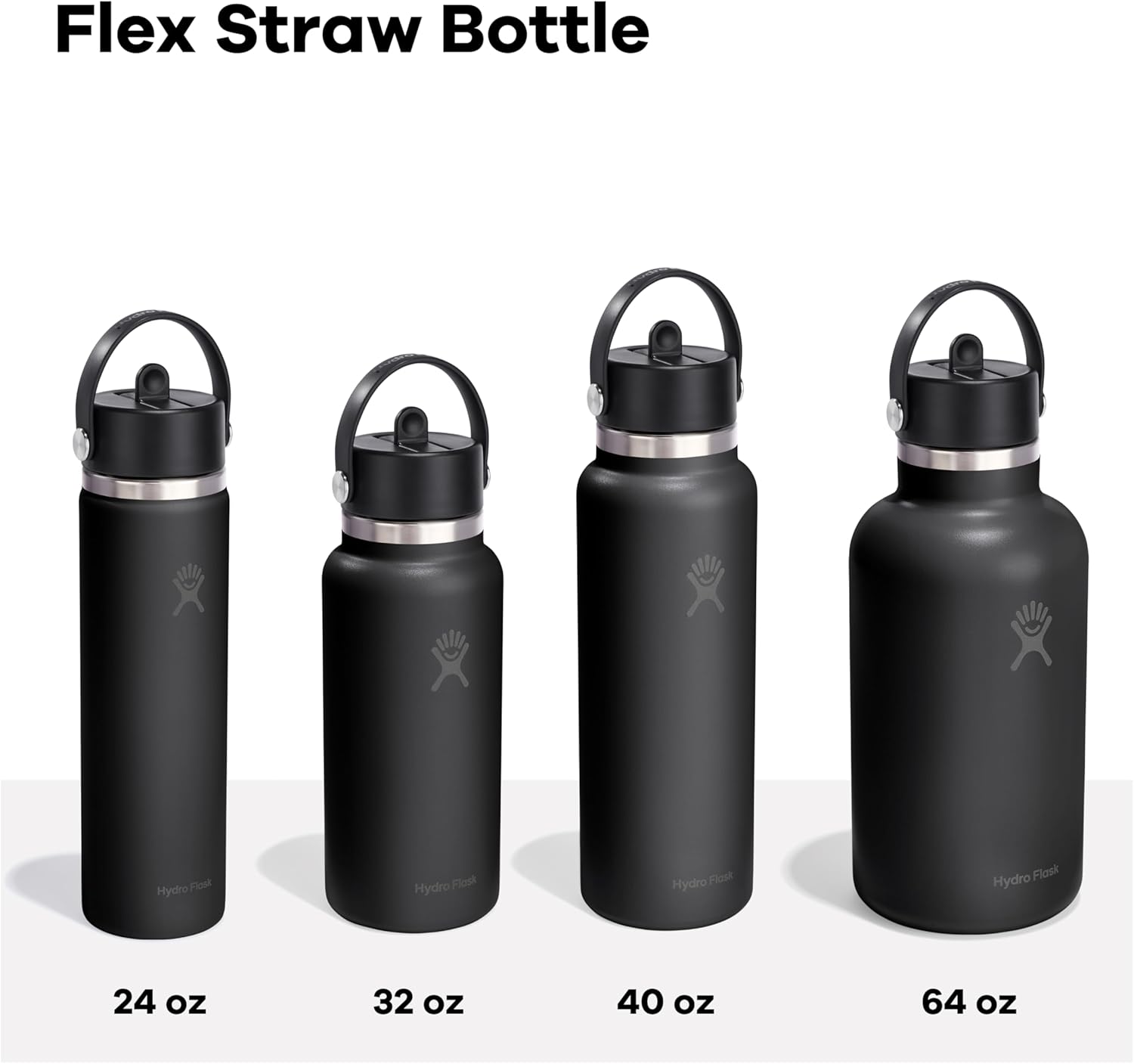 Hydro Flask Water Bottle - Insulated Stainless Steel - Wide Straw Lid, Non Spill, Leakproof in 40 Oz Tonal White