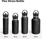 Hydro Flask Water Bottle - Insulated Stainless Steel - Wide Mouth Flex Straw Lid, Non Spill, Leakproof and Refillable in 32 Oz Sea Cloud Pink