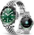SOUYIE GPT AI Smart Watch for Men, Bluetooth Call Heart Rate Blood Pressure Blood Oxygen Sleep Monitor, 107 Sports Modes 1.19" AMOLED Display Waterproof Fitness Tracker Android iOS, 44mm Silver Green