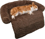 GGIB Cooling Dog Bed Mat with Bolster Pillow Washable Dog Couch Cover Breathable Summer Pet Couch Bed Protector Indoor(Large, Cooling Grey)