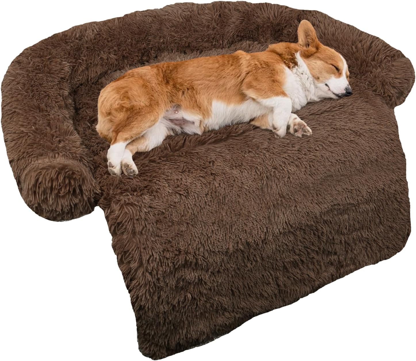 GGIB Cooling Dog Bed Mat with Bolster Pillow Washable Dog Couch Cover Breathable Summer Pet Couch Bed Protector Indoor(Large, Cooling Grey)
