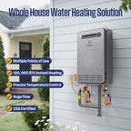 Westinghouse Smart Outdoor Propane Tankless Water Heater, 5.1 GPM 120,000 BTU Whole Home Instant Hot Water Heater, ±1°F Temp Stability, Non-Condensing for 2-4 Fixtures