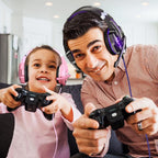 BENGOO G9000 Stereo Gaming Headset for PS5, PS4, PC, Xbox One Controller, Noise Cancelling Over Ear Headphones with Mic, LED Light, Bass Surround, Soft Memory Earmuffs - Purple