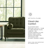 Signature Design by Ashley Reveon Lakes Contemporary Loveseat with Tufted Cushion and Removable Cushion, Green
