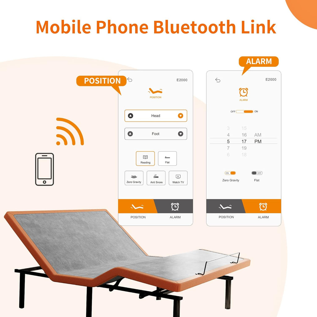 Split King Adjustable Bed Frame with Mattress - 14” Luxury Hybrid Mattress, Smart APP Contorl, Massage, Zero Gravity, Anti-Snore, 5 Minutes Installation, Head and Foot Incline, Medium Soft, Split King