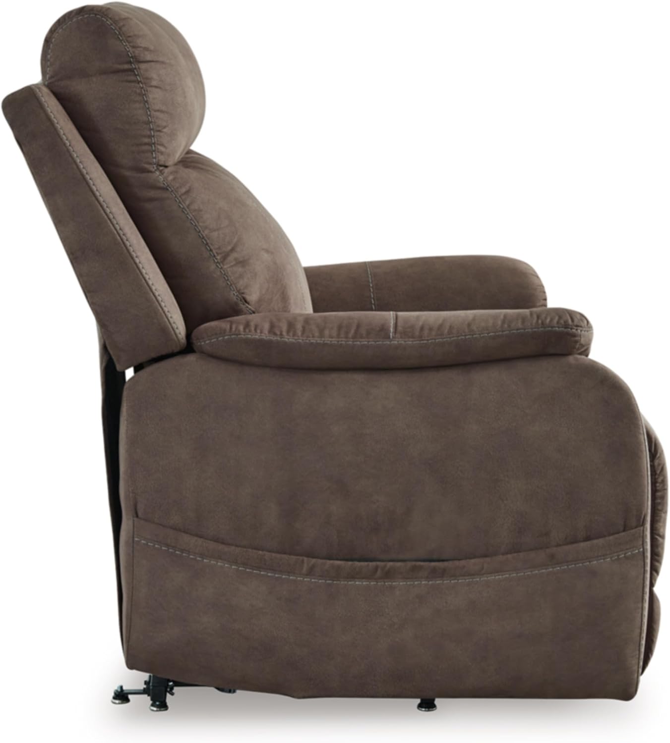 Signature Design by Ashley Crestmeade Modern Dual Motor Power Lift Recliner with Adjustable Backrest, USB Ports, Heat and Massage Function, Dark Brown
