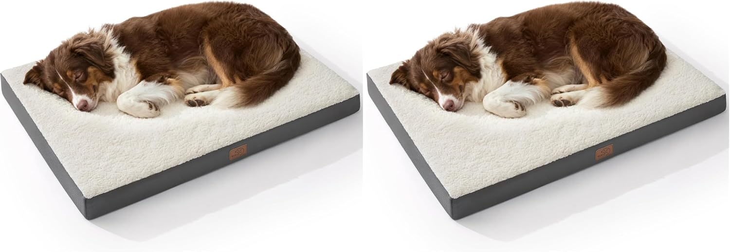 Bedsure Cooling Dog Bed for Crate, Large Breathable Pet Summer Bed, 35 Inch | Orthopedic Egg Crate Foam, Cold Summer Pad Mat, Non-Slip Bottom, Comfy Removable Washable Cover, For Pets Up to 50 lbs