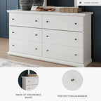 Signature Design by Ashley Bostwick Shoals Children's Traditional 6 Drawer Dresser, White
