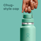 Hydro Flask Water Bottle - Insulated Stainless Steel - Wide Mouth Flex Chug Lid, Non Spill, Leakproof in 32 Oz Mermaid Green