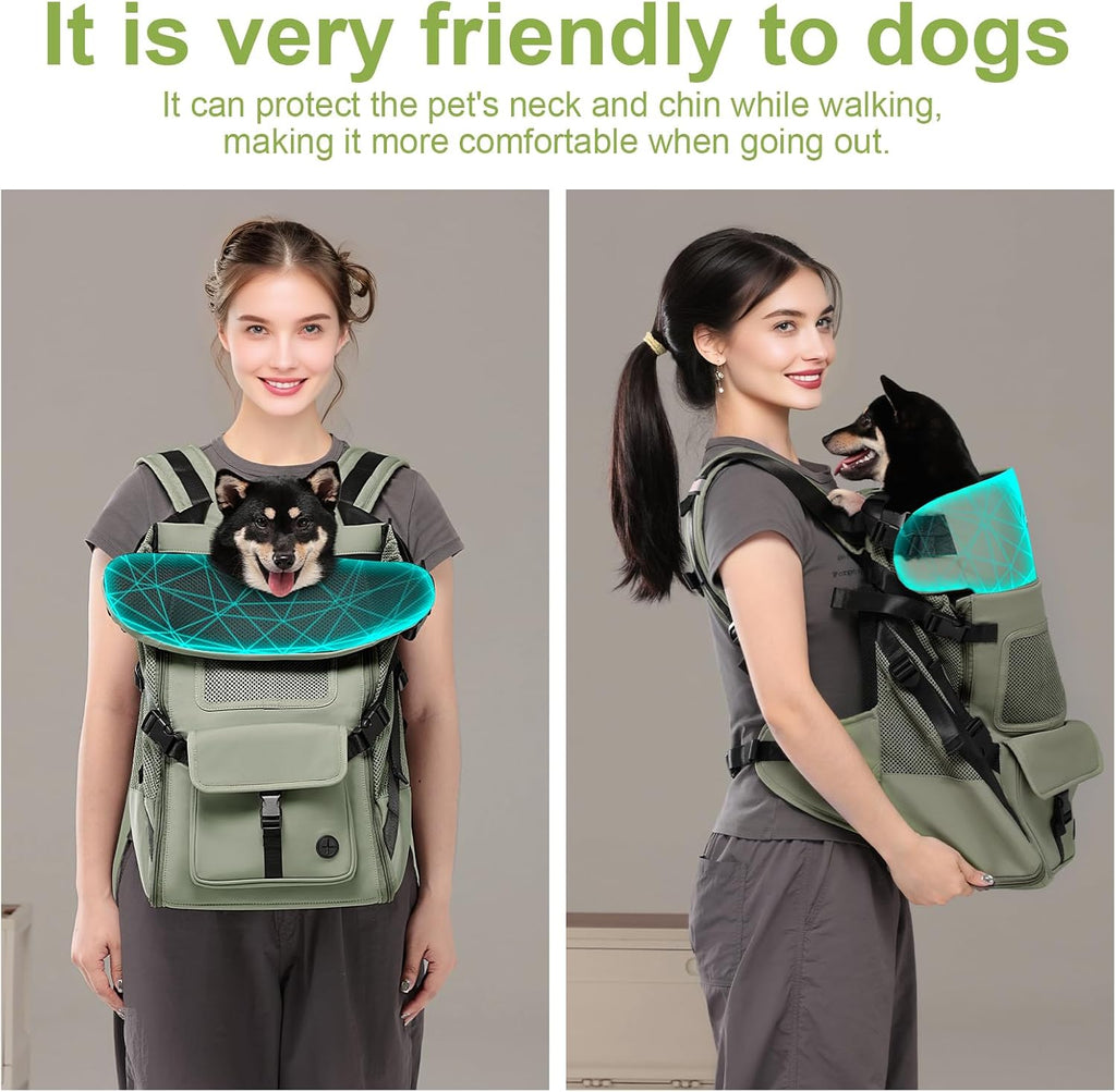 Wakytu Dog Backpack Carrier for Small Dogs,Pet Carrier for Travel & Hiking | Hands-Free Puppy Backpack,Adjustable Padded Breathable Straps,Ergonomic Front Facing Dog Carrier Backpack