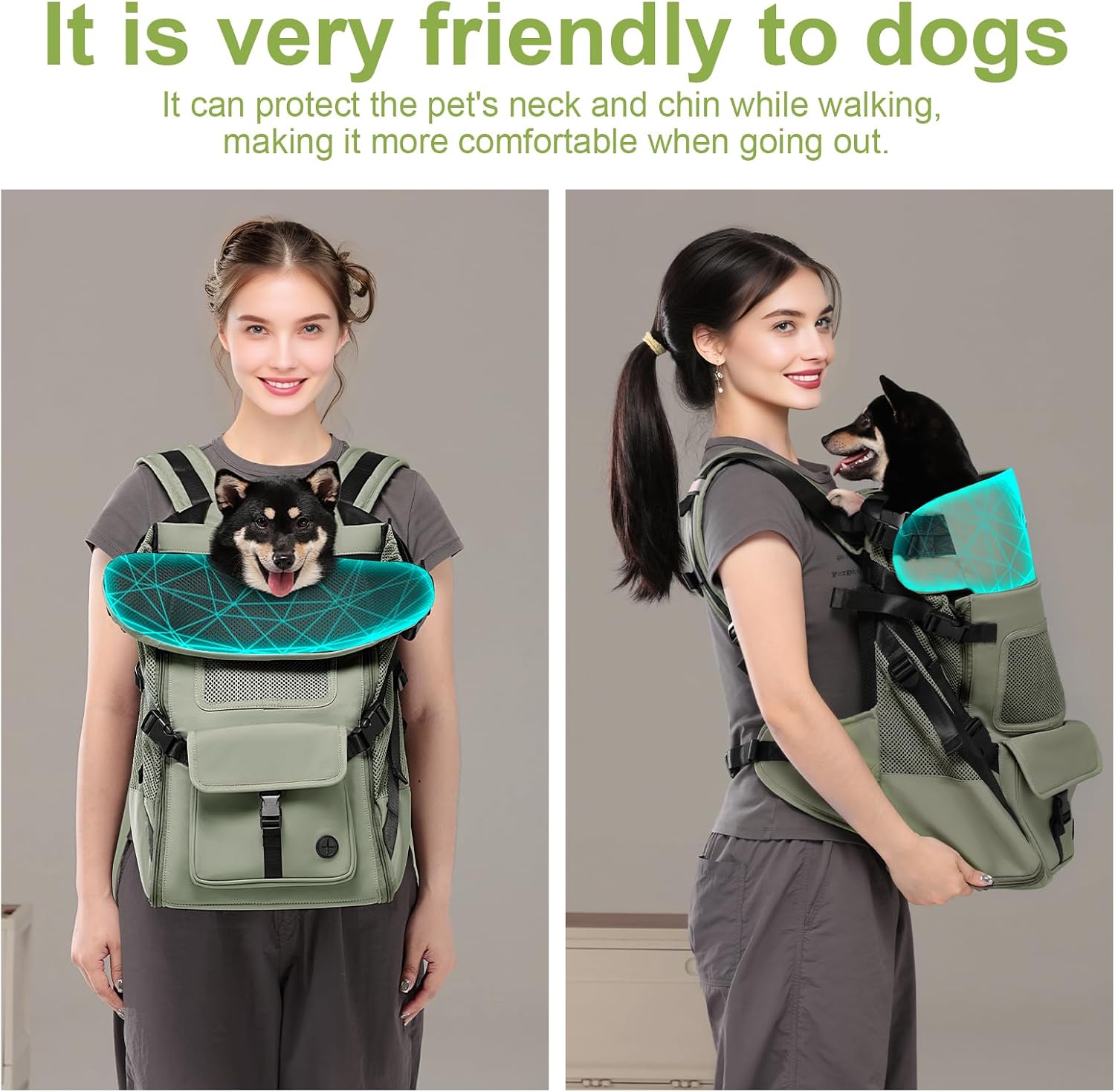 Wakytu Dog Backpack Carrier for Small Dogs,Pet Carrier for Travel & Hiking | Hands-Free Puppy Backpack,Adjustable Padded Breathable Straps,Ergonomic Front Facing Dog Carrier Backpack