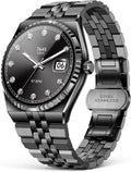 Luxury Smart Watch with Bluetooth Calls, Heart Rate/Blood Pressure/Blood Oxygen/Sleep Monitor, 1.32" AMOLED Display, 160+ Sports Modes, IP68 Waterproof, Compatible with iOS Android for Men Women Black