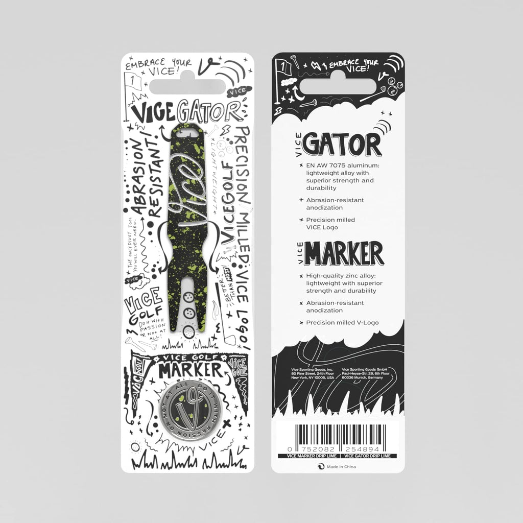 Vice Golf Gator Divot Tool + Ball Marker Set