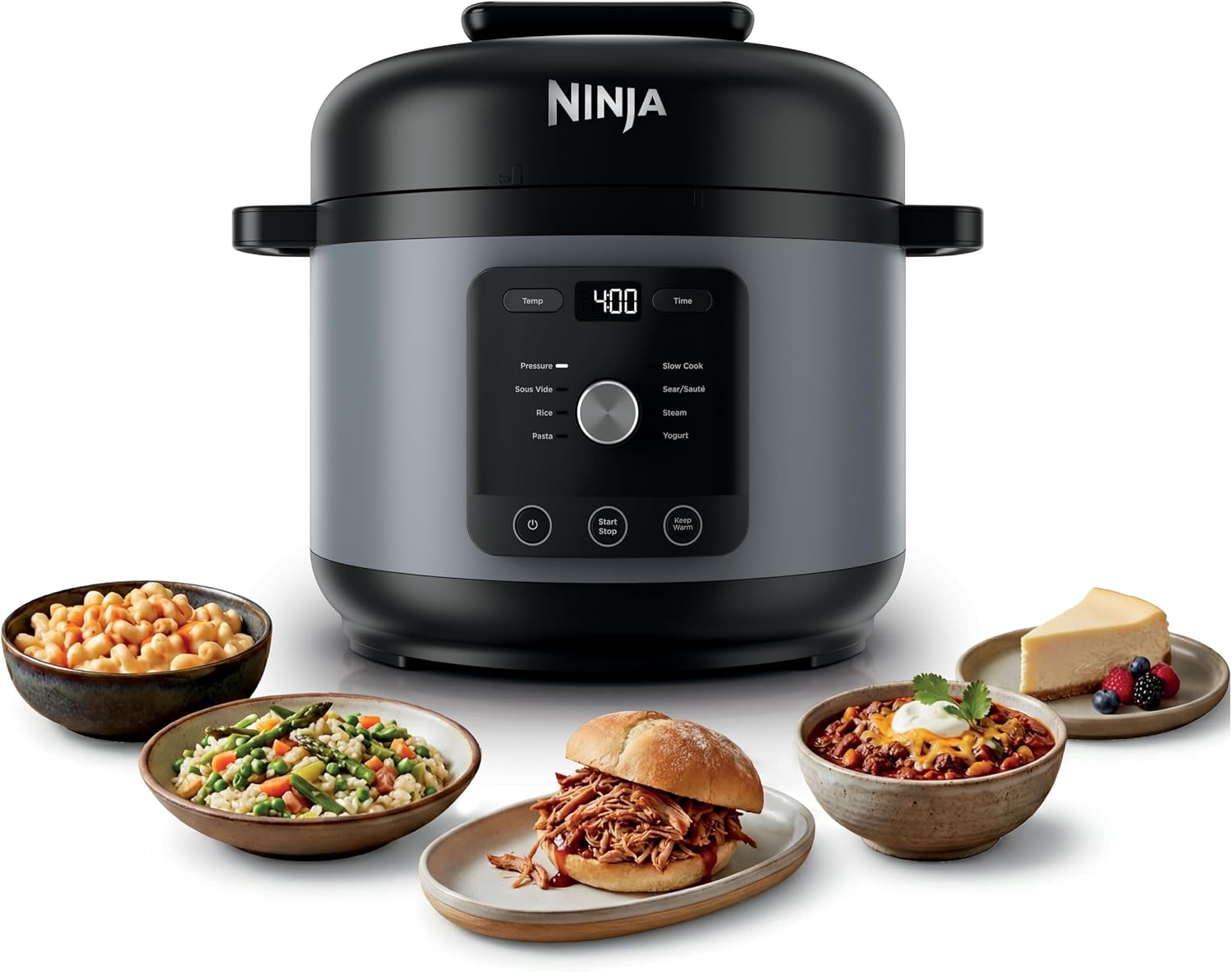 Ninja HyperHeat 9-in-1 Electric Pressure Cooker | 6.5 Qt Multi Cooker with Sear/Sauté, Slow Cooker, Rice Cooker, Sous Vide | 1200W | Fast Cooking, PFAS-Free Pot | Stone Purple | PC201SP