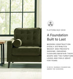 Signature Design by Ashley Reveon Lakes Contemporary Loveseat with Tufted Cushion and Removable Cushion, Green