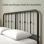 Zinus Leonardo Metal Platform Bed Frame, Victorian Spindle Style Headboard and Footboard, Heavy Duty Bed Base, Ample Underbed Space, Queen
